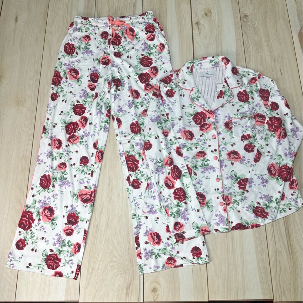 Karen Neuburger Women's Pajama Set – Style RLK0336 – Size Medium New Floral Rose